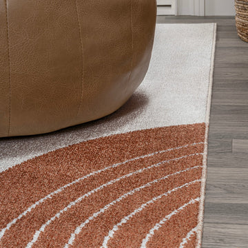 Arches Contemporary Minimalist Machine-washable Area Rug